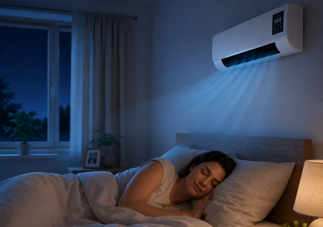 Sleeping peacefully with EpiCooler running quietly in the bedroom